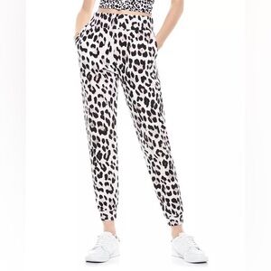 Alice + Olivia Black and White Leopard Print Joggers